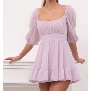 LUCY IN THE SKY - XS NEW Neia Ruffle Dress Lavender Chiffon